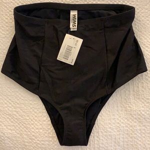 NWT High Waisted Black Swim Brief